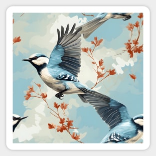 North American Birds - Bluejay Flying Sticker